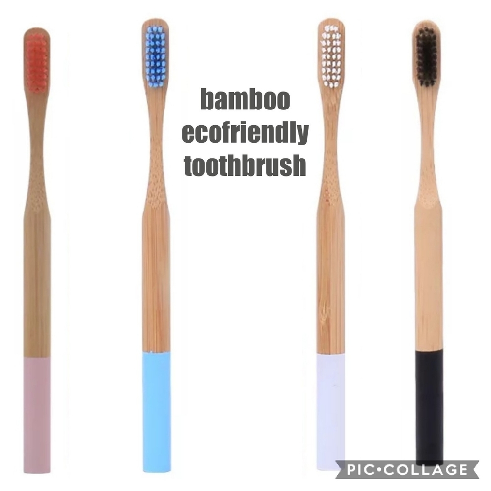 4 Bamboo toothbrushes - biodegradable- Med…